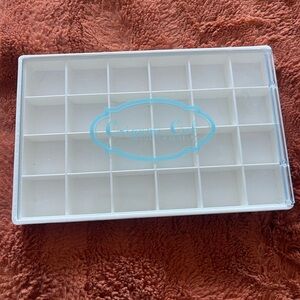 Origami Owl Clear White Jewelry Organizer with Light Blue Logo